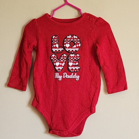 Garanimals Toddler Girl Onesie (Love my Daddy) Size 12M, Color red. - Picture 1 of 6